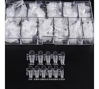 Faux ongles artificiels effet verre cristal couverture complète pour salons d'art longs carrés à presser courts transparents avec motifs et breloques