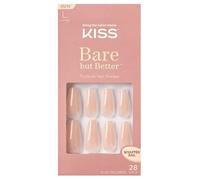 KISS Faux ongles Bare-But-Better NudeDrama – nude forme amande-coffin longueur moyenne 28 ongles