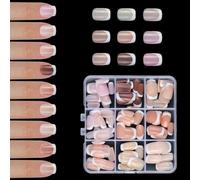 Faux ongles blancs à presser en forme d'amande - Faux ongles en acrylique - Brillant