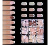 Faux ongles blancs à presser en forme d'amande - Faux ongles en acrylique - Brillant