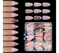 Faux ongles blancs à presser en forme d'amande - Faux ongles en acrylique - Brillant