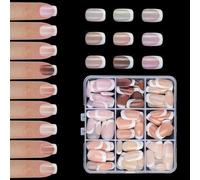 Faux ongles blancs à presser en forme d'amande - Faux ongles en acrylique - Brillant