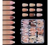 Faux ongles blancs à presser en forme d'amande - Faux ongles en acrylique - Brillant