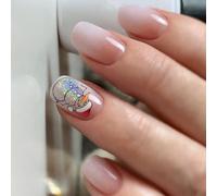 Faux ongles blancs dégradés - Couverture complète - Bonhomme de neige artificiel à coller - Pour femme et fille - Faux Noël scintillant - Couverture complète - Presse bonhomme de neige