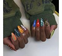 Faux ongles brillants à coller en forme d'amande - 12 tailles - Conseils français pour bricolage et décoration artistique