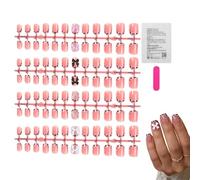Faux Ongles Carrés 96 pièces décoratives pour manucure rose