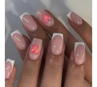 Faux ongles carrés à coller sur les ongles à presser pour femmes et filles