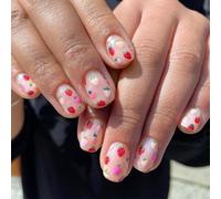 Faux ongles carrés à coller sur les ongles en acrylique Motif fraises