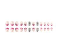 Faux ongles carrés à coller sur presse - Faux ongles artificiels pour femmes et filles - Colle acrylique transparente