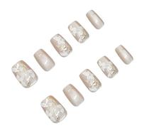 Faux ongles carrés à presser en acrylique avec motifs floraux