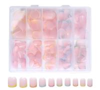 Faux ongles carrés à presser sur faux ongles à coller sur des strass rayés French Nails Tips Cadeaux