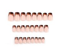 Faux Ongles Carrés À Pression 24 Pièces Fausses Colles Artificielles Sur Les Motifs Léopards Pointes Françaises Couvertures Complètes