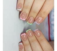 Faux ongles carrés brillants à coller en 12 tailles - Conseils français pour bricolage et décoration artistique