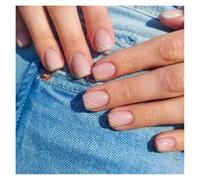 Faux Ongles Carrés Courts, 24 Pièces, Fée Française, Rose, Paillettes, Or, Diamant, Veines De Colline, Couverture Complète, À Pression Kit Manucure(Y20)