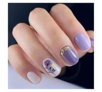 Faux Ongles Carrés Courts, 24 Pièces, Fée Française, Rose, Paillettes, Or, Diamant, Veines De Colline, Couverture Complète, À Pression Kit Manucure(Y1)