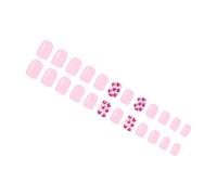 Faux Ongles Carrés Courts En Acrylique Brillant Design Cœur De Saint-valentin Couverture Complète ABS 24 Pièces