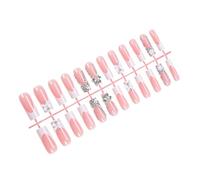 Faux ongles carrés longs avec nœuds 3D en acrylique brillant à coller pour fêtes et célébrations