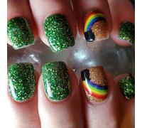 Faux ongles carrés Patrick 's Day - Faux ongles artificiels à presser sur les motifs French Tips Designs Faux ongles