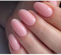 Faux Ongles Court MouyouGlow,Rond Baby Rose Unicolore Short Full Cover Press on Nails,Light Pink Plain Pure Colour Eté INS Acryl Fake Nails pour Femme