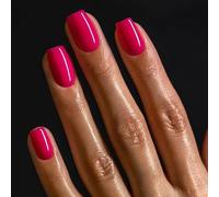 Faux Ongles Court MouyouGlow,Squoval Light Deep Rose Fluo Unicolore Glossy Press on Nails avec Colle à Ongles,Rose Pink Color Solid Fake Nails