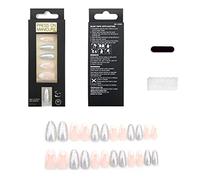 Faux ongles courts à presser avec motifs français à coller sur les ongles pour femmes faux ongles en acrylique pour l'art
