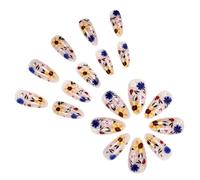 Faux-ongles Courts À Pression En Amande 24 Pièces Pour Thanksgiving Manucure Art D'automne Pour Femmes Élégantes Pointes Françaises Courtes