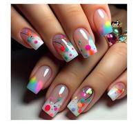 Faux Ongles De Ballet Mi-longs, 24 Pièces, Motif D'amour Rouge, Design À Pression, Manucure En Cercueil Fini Kit Manucure