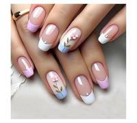 Faux Ongles De Ballet Mi-longs, 24 Pièces, Motif D'amour Rouge, Design À Pression, Manucure En Cercueil Fini Kit Manucure