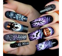Faux ongles de Ballet, thème d'halloween, citrouille, conception fantomatique, durabilité, construction ABS, port confortable, thème d'horreur ABS