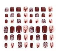 Faux Ongles de Noël à Couverture Complète, 2 Boîtes 48 Pièces Abs