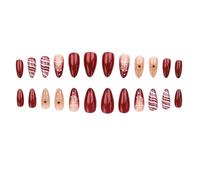 Faux ongles de Noël avec sculpture française complexe pour les fêtes et le travail