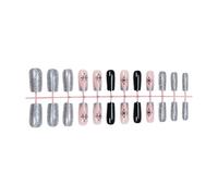 Faux ongles de Noël élégants à coller avec flocons de neige scintillants pour femme Application rapide