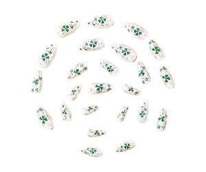 Faux ongles de rechange courts blancs scintillants avec breloque porte-bonheur et motifs étoiles, solides et faciles à porter, ongles artificiels blancs élégants