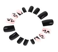 Faux Ongles Détachables Noirs, 24 Pièces, Abs, Pose Rapide