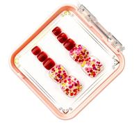 Faux ongles d'orteils à coller sur les ongles d'orteils carrés courts et colorés pour femmes et filles