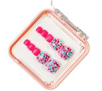 Faux ongles d'orteils à coller sur les ongles d'orteils carrés courts et colorés pour femmes et filles