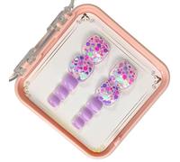 Faux ongles d'orteils à coller sur les ongles d'orteils carrés courts et colorés pour femmes et filles