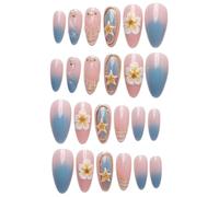 Faux ongles durables French Tip à presser avec motif léopard 3D Fleurs Idéal pour les fêtes Application rapide Faux ongles