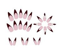 Faux ongles élégants à presser longs pour la Saint Valentin avec motifs de nœuds pour femmes