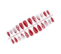 Faux ongles élégants sur le thème de la Saint-Valentin avec cœur et nœuds 3D pour les amateurs de mode