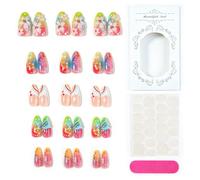 Faux ongles en forme d'amande avec perles 3D en forme de fleur, dégradé nude pour un look quotidien, une fête, un rendez-vous galant, une séance photo, un look ABS