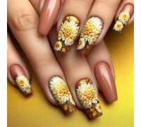 Faux ongles en forme de cercueil - À coller - Pour femmes et filles