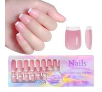 Faux-ongles En Gel Doux Colorés À Pression 150 Pièces 3 1 X Couche Pointe Pré-appliquée Couche De Base Faux Gel Doux Carré Une Étape Amande