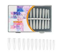 Faux ongles en gel pré-limes en forme d'amande/stilettos, couverture complète, 12 tailles