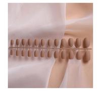 Faux Ongles Ensemble de 24 bandes for manucure, ongles ballerine à pression, patchs exfoliants mats, faux en forme cercueil, finition artificielle(Brown)