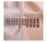Faux Ongles Ensemble de 24 bandes for manucure, ongles ballerine à pression, patchs exfoliants mats, faux en forme cercueil, finition artificielle(Light gray)