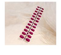 Faux Ongles Ensemble de 24 bandes for manucure, ongles ballerine à pression, patchs exfoliants mats, faux en forme cercueil, finition artificielle(Purple)