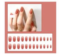 Faux Ongles Ensemble de 24 faux ongles artificiels à pression, couverture complète, couleur unie, réutilisables, for fille(Color2)