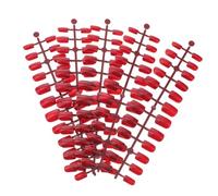 Faux Ongles Extra Courts Rouges 120 Pièces en Plastique, Plein Recouvrement | Pose pour Nail Art et Manucure, Ajustement Précis, Style Fashion Créatif pour Apprentissage