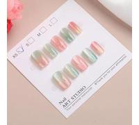 Faux ongles fabriqués à la main - Outils de manucure - Patch de port d'armure - Résistant à l'usure - Olive - Conseils faits à la main - Vert olive - Court carré - Fait à la main - Noël fr